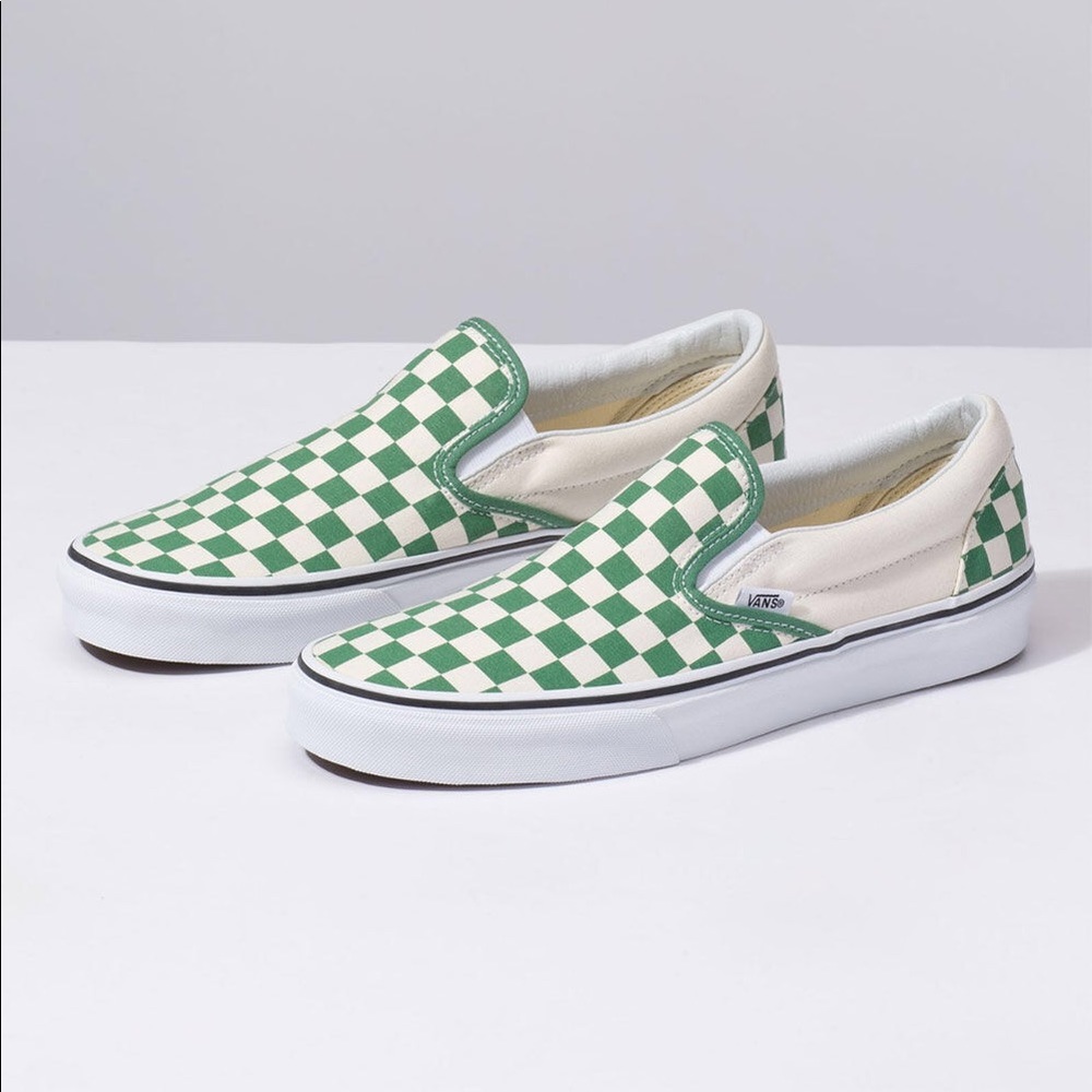 Dark green checkered vans